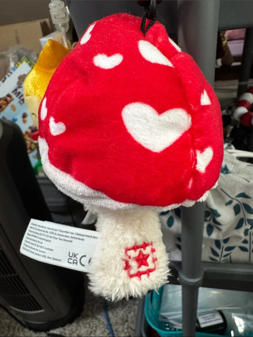 Red Heart Mushroom Plush Buddy - Kids Accessory
